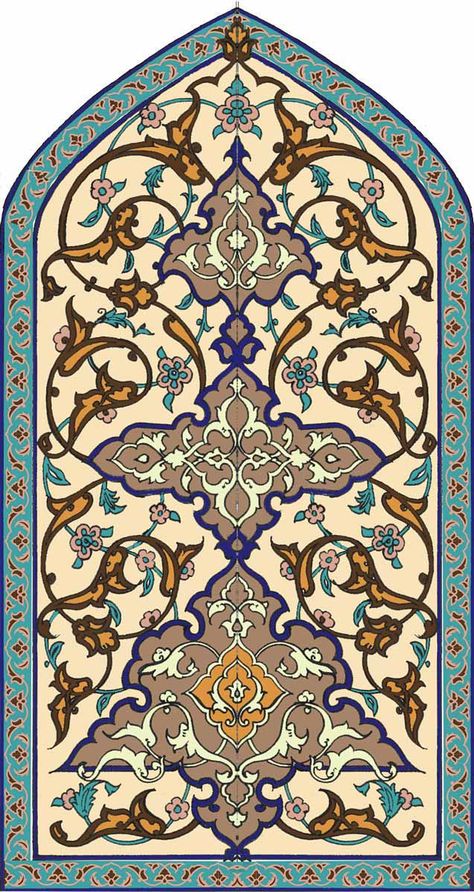 Arabesque and Islimi Motifs, Definitions, History and Patterns Pattern Islamic, Islamic Design Pattern, Islamic Decoration, Motif Arabesque, Islamic Tiles, Islamic Motifs, Mughal Art Paintings, Arabesque Design, Arsitektur Masjid