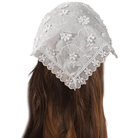 PRICES MAY VARY. This sheer lace triangle hairband with a flower is the perfect accessory to make any outfit stand out . a cloth, this hairband is soft, lightweight and comfortable to wear all day long. Wonderful for fashion-conscious women who want to add touches of sweetness and charm to their look. Suitable for various occasions such as travel, outdoor activities or just casual wear. Can be worn as a headband, hair tie or neck scarf. Elevate your taste with this lovely and versatile lace hair Cotton Head Scarf, Trendy Headbands, Lace Decor, Bandana Hairstyles, Lace Headbands, Lace Hair, Styl Boho, Floral Headbands, Scarf Hairstyles