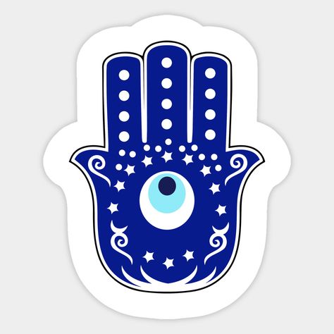 Hamsa Hand Evil Eye -- Choose from our vast selection of stickers to match with your favorite design to make the perfect customized sticker/decal. Perfect to put on water bottles, laptops, hard hats, and car windows. Everything from favorite TV show stickers to funny stickers. For men, women, boys, and girls. Evil Eye Stickers Printable, Hamsa Tatoos, Evil Eye Sticker, Mate Idea, Romantic Room Decoration, Evil Eye Hand, Animal Body Parts, Hand Evil Eye, Hand Sticker