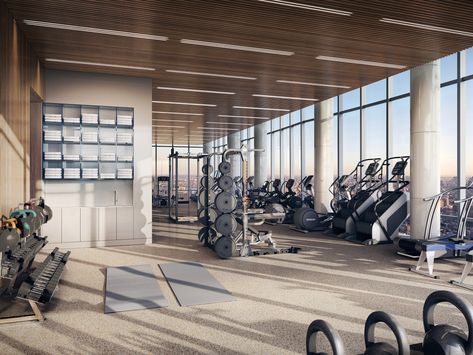 A first look inside 15 Hudson Yards’ perks for residents only Ruang Gym, Fitness Center Design, Nyc Condo, Rockwell Group, Gym Design Interior, Luxury Gym, Gym Interior, Hudson Yards, Gym Room