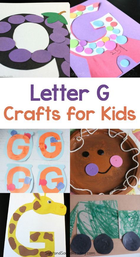 Letter G Crafts Letter G Crafts for preschool or kindergarten - Fun, easy and educational! Students will have fun learning and making these fun crafts! Letter G Crafts For Preschoolers, Educational Crafts For Kids, Letter G Crafts, Letter G Activities, Preschool Steam, Preschool Letter Crafts, Alphabet Crafts Preschool, Alphabet Board, Letter Crafts