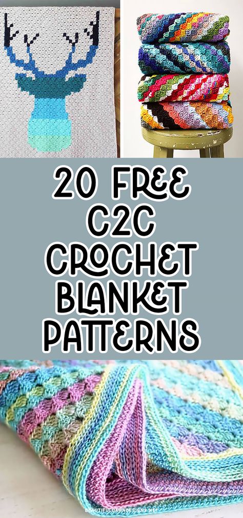 I love these 20 fabulous and FREE corner-to-corner (C2C) crochet blanket patterns perfect for cozying up your home. From classic designs to trendy styles, these patterns offer endless creativity. There are deer designs, heart designs, beginner's designs, and more. 5x Crochet Patterns, C2c Baby Blanket Free Pattern, C2c Crochet Blanket Free Pattern, How To Graphgan Crochet, C2c Blanket Pattern Free Crochet, C2c Mermaid Blanket, Corner To Corner Crochet Pattern Graph, C2c Lapghan Pattern, C2c Crochet Blanket 3 Color