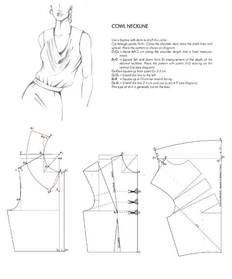 Cowl Neck Sewing Pattern, Cowl Neckline Pattern, Cowl Back Dress Pattern, Cowl Top Pattern, Cowl Neck Pattern Drafting, Cowl Neck Top Pattern, Cowl Neck Pattern, Cowl Neck Dress Pattern, Designer Clothing Patterns