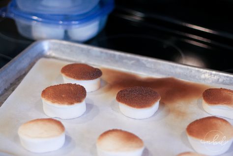 What a great idea! Strawberry and Nutella S'mores to end the summer. Instructions on how to roast marshmallows without fire! Oven Toasted Marshmallows, Oven Roasted Marshmallows, Roasted Marshmallows In Oven, Roasting Marshmallows Indoors, Pool Treats, Strawberry And Nutella, Roast Marshmallows, Toasting Marshmallows, How To Make Marshmallows