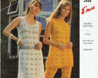 Crochet Tabard, Crochet Maxi Dress Pattern, Tabard Dress, 70s Crochet Patterns, Crochet Gowns, Bridal Crochet, Crochet Pants Pattern, Dress Pattern Vintage, 70s Mode