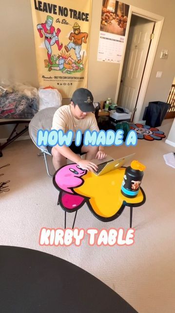 🏝️ VISETH UNG 🏝 on Instagram: "🔵 How I made a Kirby Table 🟠 📝 Let me know what you think of this Kirby table! Also what table designs would you like to see in the future? This is my way of making a Kirby table! Definitely could improve and going to make a lot more tables soon! They just take a lot more time than making a rug. #customrug #customcarpet #custommade #rug #handtufted #tufting #wallhanging #wallhangingdecor #wallrug #tuft #tufted #kirby #kirbytable #kirbyart #kirbyfanart #kirbyki Kirby Table, Kirby Furniture, Kirby Crafts, Kirby Decor, Kirby Bedroom, Kirby Rug, Kirby Room, Making A Rug, Kirby Art