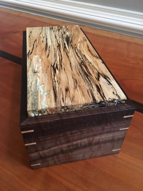 Wood Box Design, Wheelbarrow Planter, Wooden Box Designs, Wooden Urn, Woodworking Box, Baptism Candle, Woodworking Inspiration, Spalted Maple, Painted Pony