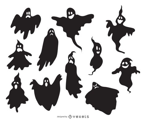 Ghost Silhouette, Spooky Halloween Designs, Different Expressions, Ghost Tattoo, Cricut Halloween, Halloween Window, Halloween Crafts Decorations, Halloween Silhouettes, Spooky Ghost