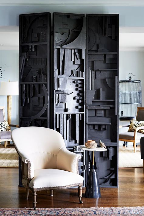 Whether it's the illusion of privacy, some decorative personality, a small-space solution, or strategic layout you're after, these room divider ideas might be just what your space needs. From folding screens to ceiling-high bookcases and even some makeshift rooms, read on for 21 ingenious (and, of course, stylish) room divider ideas and shopping tips. #roomdivider #studiohacks Bedroom Divider, Room Divider Ideas, Garage Design Interior, Divider Ideas, Living Room Divider, Diy Room Divider, Divider Design, Living Room Partition, Gorgeous Bedrooms