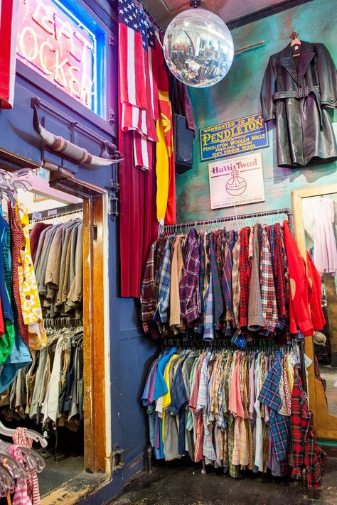 Ka-Ching! The Bay Area's 11 Best Secondhand Stores #refinery29  http://www.refinery29.com/2013/06/48377/thrift-stores-san-francisco#slide-6  Held Over  Ah, yes, the OCD lover's vintage-slash-thrift mecca. Smack in the middle of the Haight, Held Over sets itself apart with a well-managed selection of thrifty, swoon-worthy styles sorted out by era. While the racks are massive (thanks to a keen eye for organization), you won't get overwhelmed. Expect to pay a pretty penny, more than most thrifts... Thrift Store Organization, Vintage Clothing Store Aesthetic, Thrifty Aesthetic, Vintage Store Aesthetic, Clothing Store Aesthetic, Cool Stores, Thift Store, Thrift Aesthetic, Best Thrift Stores