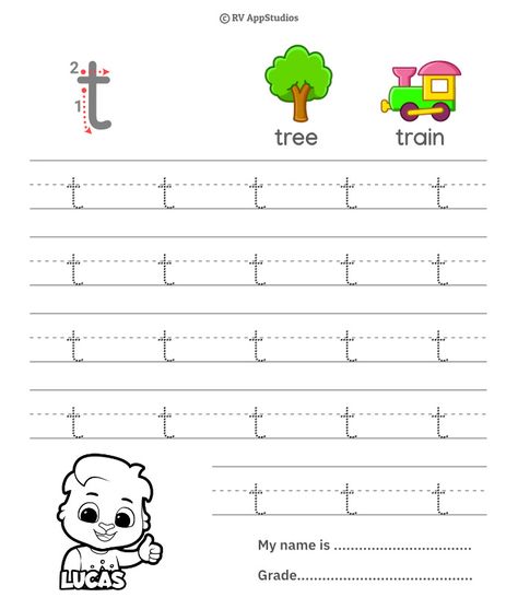 Small Letter t Trace Letter T Worksheet, T Worksheet, Lowercase Letters Practice, Letter Practice, Printable Alphabet Worksheets, Small Alphabets, Small Letter, Alphabet Worksheets Preschool, Kids Worksheets Printables