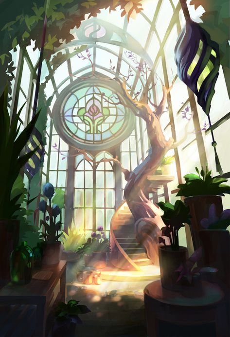 Fantasy Greenhouse, Mood Sketch, Art Style Challenge, Fantasy Rooms, Floating City, Color Script, Disney Fun Facts, Location Inspiration, Fantasy House