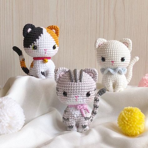 Amigurumi Baba, Kat Haken, Crochet Cats, Crocheted Amigurumi, Cat Patterns, Chat Crochet, Amigurumi Minta, Calico Kitten, Animals Crochet