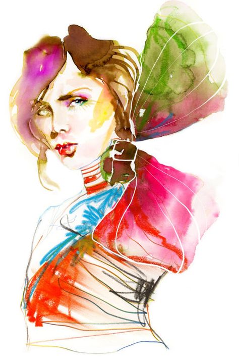 Marta Spendowska Marta Spendowska, Illustration Software, Fashion Textiles, Gcse Art Sketchbook, Watercolor Art Journal, Fashion Illustration Watercolor, Fashion Drawings, Watercolor Sunset, Watercolor Fashion