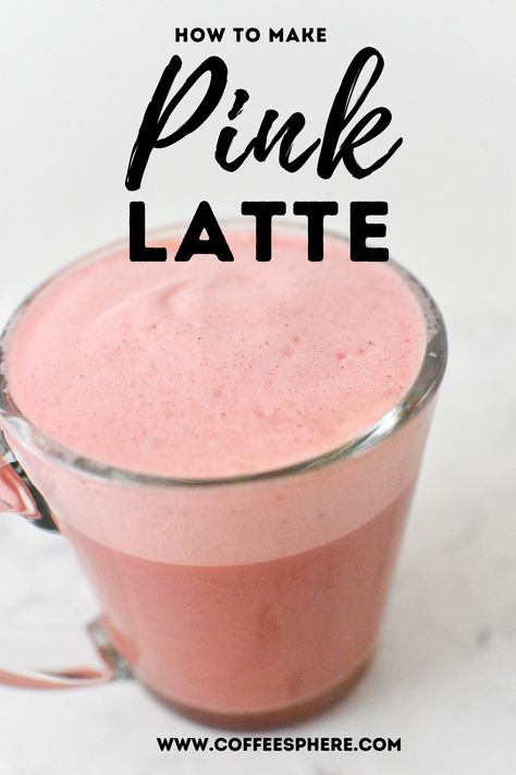 Pink latte in a glass Beet Latte, Easy Coffee Drinks Recipes, Homemade Coffee Drinks, How To Make Pink, Pink Latte, Pink Cafe, Coffee Valentines, Espresso Drinks, Pink Foods