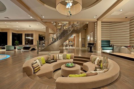 sala Decorating Office, Casa Hobbit, Sunken Living Room, Design Blogs, Open Living Room, Design Room, Mansions Luxury, Modern Houses, Interior Modern