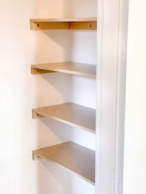 Diy Closet Shelves, Closet Organized, Closet Built Ins, Framing Construction, Simple Closet, Toddler Bedroom, Storage Cupboard, Closet Renovation, House Updates