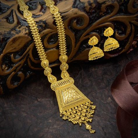 Waman Hari Pethe Sons Gold Raani Haar Designs, 22k Gold Necklace Indian Jewelry, Waman Hari Pethe Gold Jewellery, Raani Haar Gold Jewellery Designs, Gold Rani Haar New Design, Rani Har Gold, Indian Gold Jewellery Design, Kids Gold Jewelry, Rani Haar