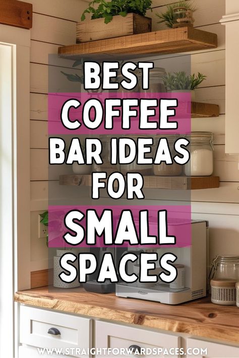 This post shows you the best home farmhouse coffee bar ideas. I'll cover diy coffee station ideas, farmhouse style coffee bar ideas, home coffee bar ideas for small spaces, coffee bar ideas for your kitchen countertop, best pod storage ideas, cup display ideas, home coffee bar station ideas, and more genius ideas on how to create a DIY home coffee bar with items you might already have in your kitchen! Corner Coffee Bar Ideas Station, Coffee Bar Ideas Small Spaces, Bar Ideas Small Spaces, Coffee Bar Ideas Small, Farmhouse Coffee Bar Ideas, Corner Coffee Bar Ideas, Coffee Station Ideas Countertop, Corner Coffee Bar, Organized Coffee Station