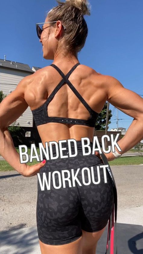 Banded Back Workout | Workout videos, Back workout, Upper body workout Bands Workout, Back Workout Women, Band Workouts, Back Fat Workout, Workout Women, Work Outs, Resistance Bands, Gym Workout Tips, Back Exercises