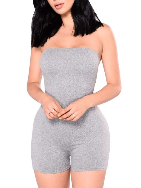 Strapless Playsuit, Elegante Y Chic, Summer Playsuit, Off Shoulder Jumpsuit, Bodycon Jumpsuit, Fitted Jumpsuit, Short Playsuit, Strapless Jumpsuit, Jumpsuit Party