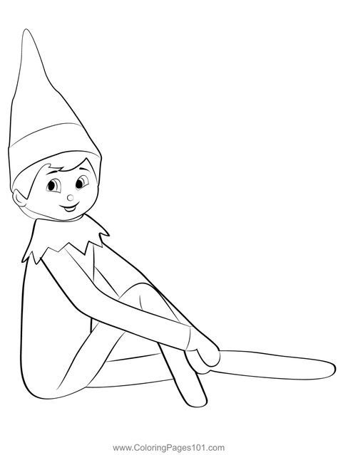 Elf 3 Coloring Page Elf On The Shelf Coloring Free Printable, Elf On The Shelf Coloring Pages, Christmas Elf Coloring Pages, Elf Template, Elf Coloring Pages, Elf Coloring, Teacher Door, Anime Elf, Teacher Doors