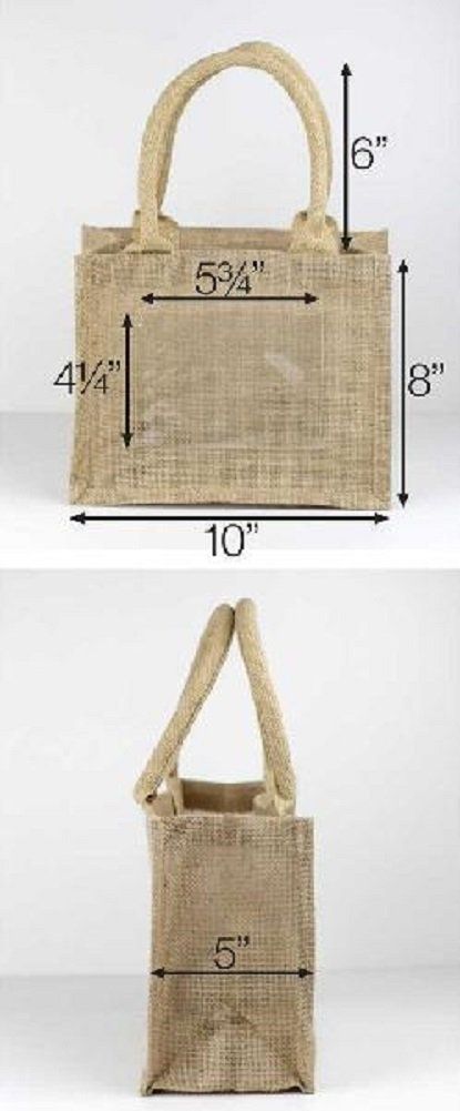 Mini Jute Gift Tote Bags w/ Clear Pocket for Wedding Favors Crafts Decorations 6 >>> Learn more by visiting the image link. (This is an affiliate link) Burlap Tote Bags, Burlap Tote, Burlap Bags, Jute Tote Bags, Jute Totes, Jute Fabric, Gift Totes, Jute Bags, Rope Handles