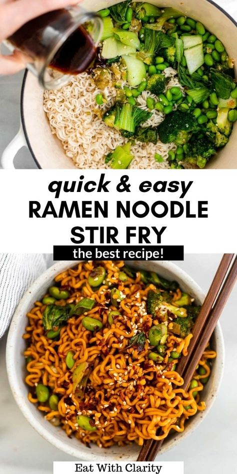 Meal Prep Ramen Noodles, Ramen With Veggies, Elevated Ramen Noodles, Meal Prep Ramen, Stir Fry Ramen Noodles, Roman Noodles, Top Ramen Recipes, Cooking Ramen, Ramen Noodle Stir Fry