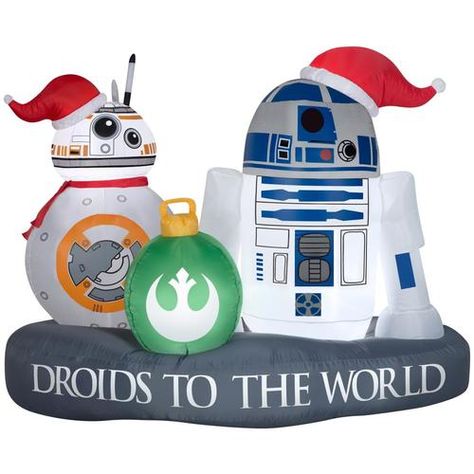 Darth Vader Christmas, Mickey And Minnie Kissing, Holiday Inflatables, Inflatable Decorations, Star Wars Christmas, Bb 8, Christmas Inflatables, Jolly Santa, R2 D2