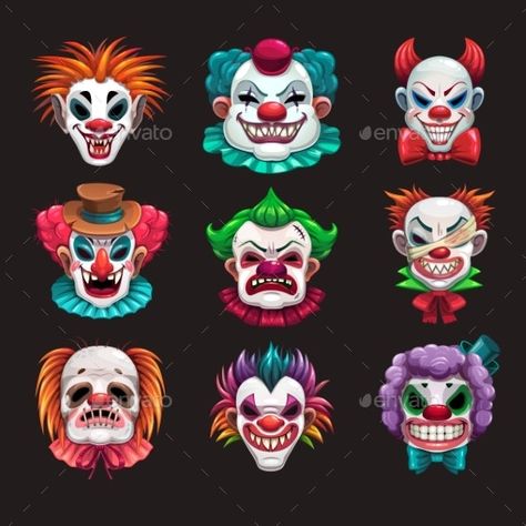 Clown Face Drawing, Circus Elements, Scary Clown Face, Scary Circus, Creative Drawings, Clown Face, Picture Drawing, Clown Illustration, Clown Faces