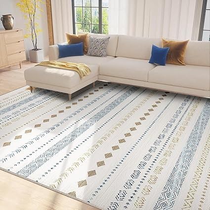 Amazon.com: RELEANY Area Rug 8x10 Washable Rugs for Living Room Rug Non-Slip, Soft Moroccan Geometric Farmhouse Low Pile Design Printed Carpet for Dining Room Bedroom Office Home Decor Blue Brown : Home & Kitchen Moroccan Farmhouse, Boho Living Room Rugs, Boho Rugs Living Room, Beautiful Room, Low Pile Carpet, Office Home Decor, Printed Carpet, 6x9 Area Rugs, 9x12 Area Rugs