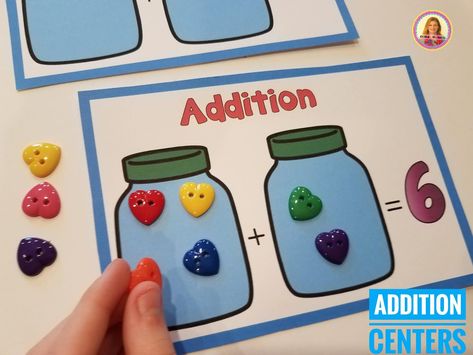 Addition Teaching Aids, Kindergarten Numeracy, Addition Math Facts, Math Centers For Kindergarten, Addition Math Centers, Teacch Activities, Program Coordinator, Centers Kindergarten, Centers For Kindergarten