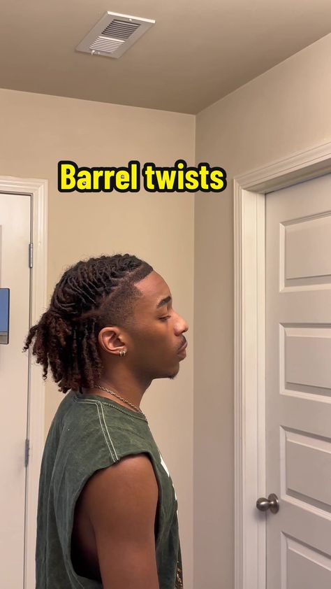 Men’s Barrel Twist, Barrel Loc Styles Men, Barrel Braids Men, Men’s Retwist Styles, Starter Locs Barrel Twist Men, Barrel Locs Men, Half Up Half Down Barrel Twist Locs Men, Barrels Into Twists, Locs Men Hairstyles