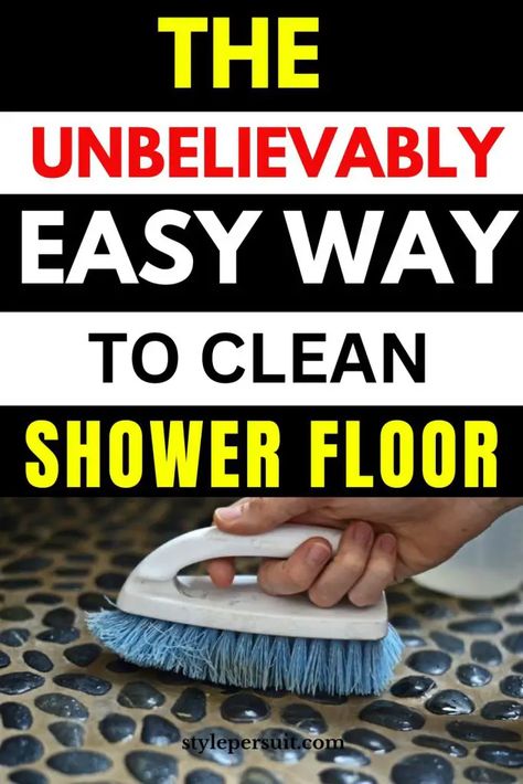 How to Clean Shower Floor (Complete Guide) How To Clean Shower Floor Stains, Cleaning Fiberglass Shower Floor, How To Clean Tile Shower Floor, How To Clean Pebble Stone Shower Floor, How To Clean Pebble Shower Floor, How To Clean Shower Floor, How To Clean Stone Shower Tile, Cleaning Shower Floor, Shower Floor Cleaner