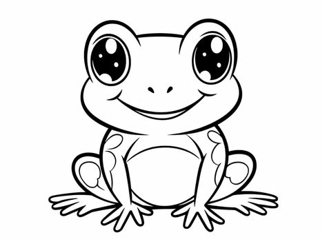 illustration of Frog coloring page for little artists Frog Clipart Black And White, Frog Colouring Pages, Animal Clipart Black And White, Frog Coloring Pages Free Printable, Frog Clip Art, Blank Sheet Of Paper, Frog Coloring, Frog Clipart, Airplane Coloring Pages