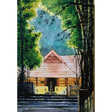 God's own country. Kerala Vibes (ART_8116_75652) - Handpainted Art Painting - 8in X 12in by Artist Santosh Chandrashekhar Loni. Please click here to buy this painting. https://www.fizdi.com/kerala-vibes-art_8116_75652-handpainted-art-painting-8in-x-12in/ #fizdiofficial #watercolor #paper #fineart #painting #artlover #instaart #handmadepainting #ganesha #hindugod #ganeshapainting #forsale #art #kerala #godsowncountry #keralatourism Kerala Scenery Drawing, Kerala Village Painting, Kerala Landscape Painting, Kerala Watercolor Paintings, Kerala Drawing, Kerala Painting, Kerala Vibes, Circular Canvas Painting, Kerala Art