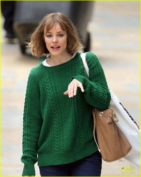 rachel mcadams about time paddington station 03 Rachel McAdams shows off a new hairdo at Paddington Station on Friday (June 15) in London, England.    The 33-year-old actress wore a green sweater and navy pants… About Time Rachel Mcadams, Rachel Mcadams Blonde Hair, Rachel Mcadams Brunette, Rachel Mcadams Hair About Time, Rachel Mcadams Strawberry Blonde, Rachel Mcadams Cute, Rachel Mcadams Hair, Rachel Anne Mcadams, Paddington Station