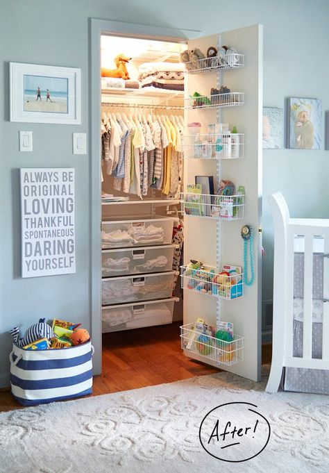 Neutral Organization, Perlengkapan Bayi Diy, Kids Bedroom Organization, Nursery Closet Organization, Baby Closet Organization, Baby Nursery Organization, Baby Clothes Storage, Room Girl, Baby Room Organization