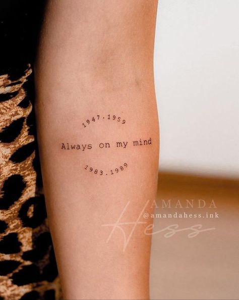 Tattoo Ideas Creative Memorial Tattoos, Family Initial Tattoo Ideas For Women, Mom Quotes Tattoos, Tattoo For Myself, Tattoos To Get For Your Grandma, Nana Tattoo Ideas Grandmothers, Tattoo Sohn Mutter, Tattoos To Get For Your Parents, Always On My Mind Tattoo