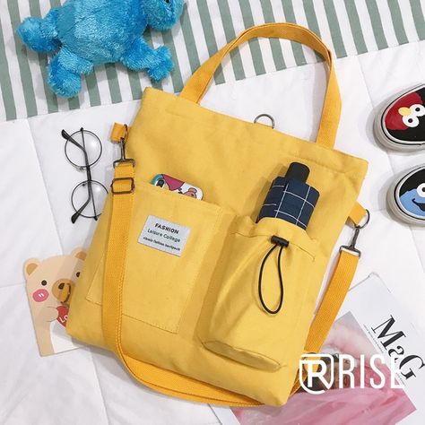 Perfect for everyday use ❤️ Link in our bio ! #tote #totebag #reel #explorepage #bag #waterbottle #totebags #totebagaesthetic Bear Canvas, Sac Tote Bag, Shoulder Sling, Yellow Handbag, Girls Handbags, Handbags Casual, Cute Bear, Canvas Shoulder Bag, Shopping Tote