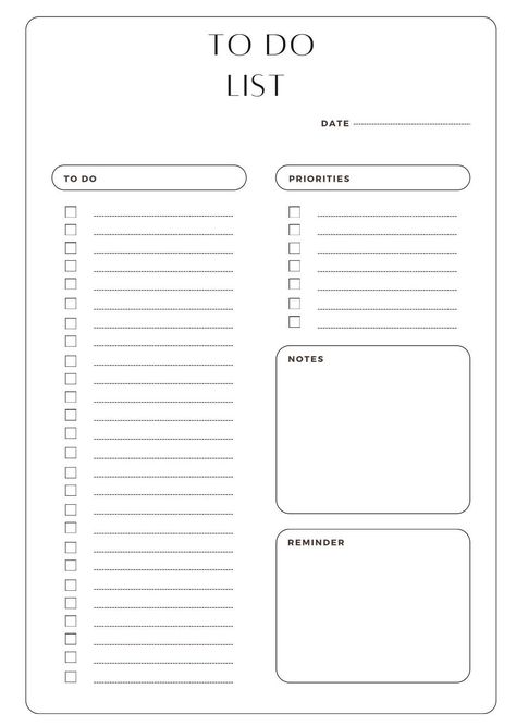 Organise your day with this minimal to do list. Keep on track by ticking off your tasks and staying on top of your priorities. To Do List Layout Ideas, My Goals Template, Cute To Do List Template, To Do List Layout, Diy To Do List, Todo List Template, Todo Planner, To Do List Aesthetic, Minimal To Do List