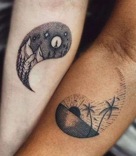 60 Best Yin-Yang Tattoos to Express Your Individuality in 2023 Best Friend Tattoos Small, Cute Best Friend Tattoos, Friend Tattoos Small, Matching Bff Tattoos, Maching Tattoos, Matching Friend Tattoos, Tattoo Placements, Tattoos And Meanings, Matching Best Friend Tattoos