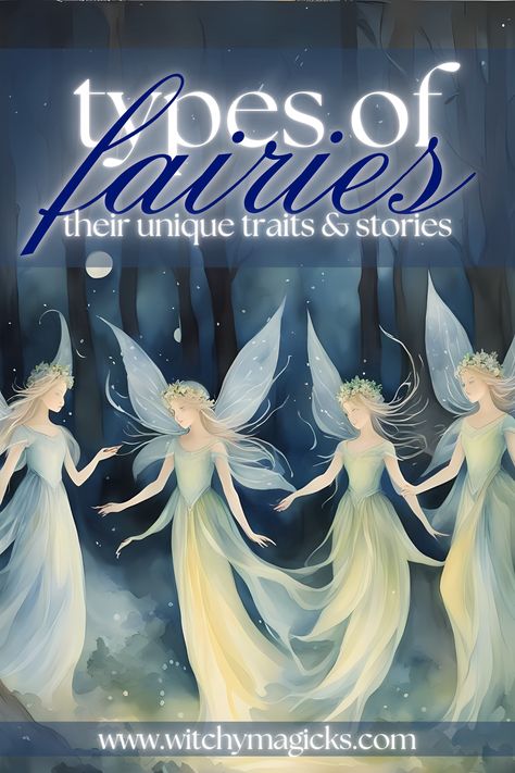 Explore the enchanting world of fairies and discover their unique traits and stories. Learn about different types of fairies, from mischievous pixies to benevolent house spirits, and uncover the folklore behind these magical beings.   #Fairies #Mythology #FairyTales #Witchcraft #MagicalCreatures #Folklore #MysticalBeings #Deities #Myth #Fairy #FairyTypes #TypesOfFairies #Mystical #WitchyMagicks Pixies Mythology, Fairy Story Ideas, Pixies And Fairies, Fairy Facts, Fairy Witchcraft, Fairy Spiritual, Fairies Facts, Fairy Mythology, House Spirits