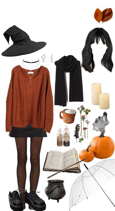 9/20/20 I’ve been a spooky witchy vibe lately, I can’t wait for it to actually feel like fall #autumn #fall #witch #tumblr #cozy. Discover outfit ideas for everyday made with the shoplook outfit maker. How to wear ideas for black crystals and Jessica Simpson Silver Silver-Tone#DuoCostumes #BlondeBrunette #MovieCostumes #HalloweenLooks #HollywoodStyle Cottage Witch Aesthetic Outfit, Cute Fall Halloween Outfits, Spooky Outfit Ideas, Six Of Crows Outfit Ideas, Kitchen Witch Outfit, Halloweencore Outfit, Autumn Witch Outfit, Hocus Pocus Outfits, Cute Halloween Outfits For Women