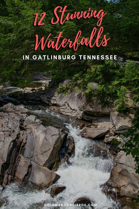 Hiking in Great Smoky National Forest is always beautiful, but better with a waterfall waiting for you! The six easy waterfall hikes in Gatlinburg are perfect for a half-day activity or string them together to form a waterfall tour. #GreatSmokyNationalForest #Gatlinburg #waterfalls #Tennessee #hiking #waterfallhikes Gatlinburg Tennessee Cabins, Tennessee Family Vacation, Nashville Tennessee Vacation, Gatlinburg Tennessee Vacation, Tennessee Photography, Tennessee Waterfalls, Tennessee Road Trip, Smokey Mountains Vacation, Gatlinburg Vacation