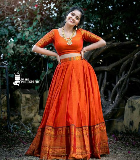 Pattupavada For Women, Kerala Style Skirt And Top, Long Skirt Top Designs, Gown Dress Party Wear, Onam Outfits, Latest Bridal Lehenga Designs, Long Skirt And Top, Mirror Work Blouse Design, Simple Frock Design