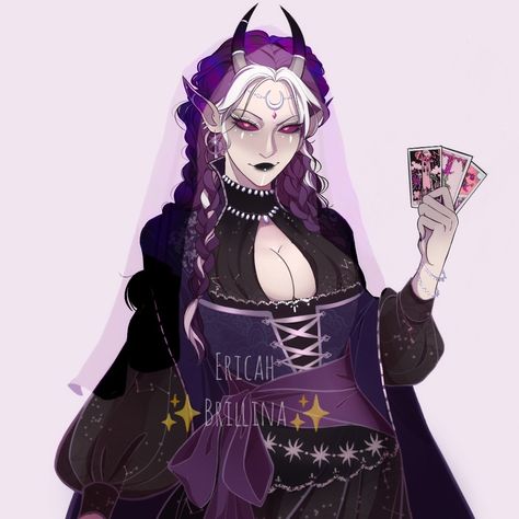 Witch Dnd Art, Dark Witch Character Design, Witch Oc Design, Dnd Tiefling Oc, Dnd Witch Character, College Of Spirits Bard, Dnd Goth, Dnd Oc Ideas, Tiefling Bard Female