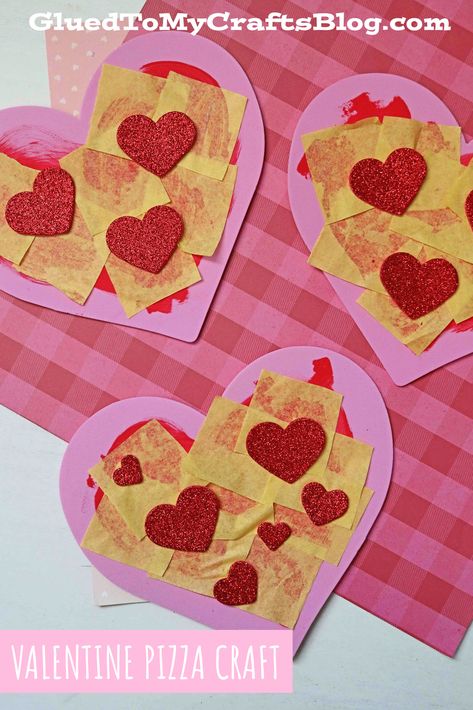 Kid Valentines Crafts, Easy Preschool Valentines Crafts, Valentine Arts And Crafts For Toddlers, Cute Valentines Crafts For Kids, You Stole A Pizza My Heart Craft, Pizza Heart Craft, Valentines Pizza Craft, February Crafts Toddlers, Valentines Day Projects For Toddlers