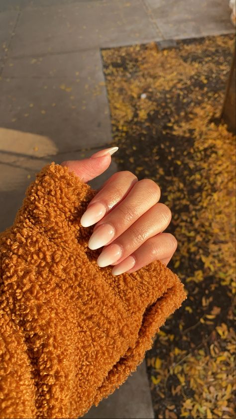 Short Acrylic Ombre Nails, Short Brown Ombre Nails, Ombre Brown Nails Short, Fall Ombré Dip Nails, Brown Ombre Nails Square, November Nails Square, Fall Nails Orange Brown Ombre, Acrylic Ombre Nails, Square Ombre