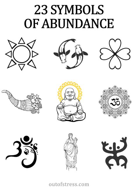 22 Symbols of Abundance from Across the World Tattoo For Abundance, Abundance Symbol Tattoo, Symbols Of Abundance, Sigils For Abundance, Abundance Tattoo Law Of Attraction, Sigil For Abundance, Symbols For Abundance, Law Of Attraction Tattoo Ideas, Abundance Tattoo Symbols